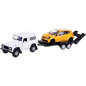 Welly Metal Autoset: Land Rover Defender & Clio RS met opzetstuk