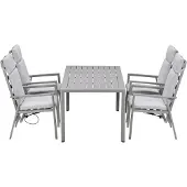 Garden Impressions Kasper tuinset 5-delig - tuintafel 160x84 cm taupe