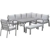 Garden Impressions Cameron lounge dining set 5-delig rechts - taupe