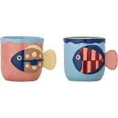 Bloomingville Willy Cup 2-pack - Koffiekopjes Steengoed Multi - 82063205