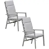 Garden Impressions Kasper tuinstoel verstelbaar taupe - 2 stuks