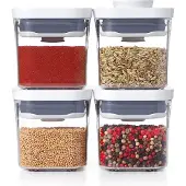 Oxo POP Voorraadbus 2.0 Mini vierkant - Mini - Set van 4 stuks
