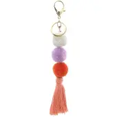Trendy Sleutelhanger - Pompons - Fluffy en Speels - 18cm