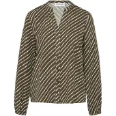 Comma Blouse olijfgroen / wit