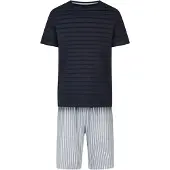 Phil&Co. Pyjama kort ' Classic ' donkerblauw / grijs / wit