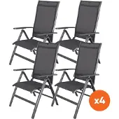 Kettler Set van 4 - Legato Curve aluminium standenstoel