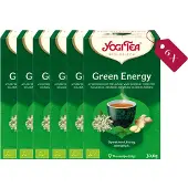 Yogi tea Green Energy - Biologische Groene Thee met Guarana, Citroen en Munt voor Natuurlijke Energie en Vitaliteit - Tray van 6 Stuks