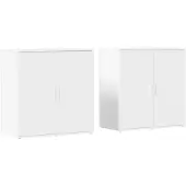 vidaXL Dressoirs 2 st 79x38x80 cm bewerkt hout wit