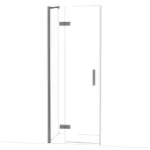 Maxaro Diamond Douchedeur | 80 cm Zwart metaal Helder glas Draaideur