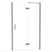 Maxaro Diamond Douchedeur | 120 cm Zwart metaal Helder glas Draaideur