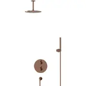Maxaro Radius Regendouche Inbouw | Glanzend koper 25 cm Regendouche Thermostatisch
