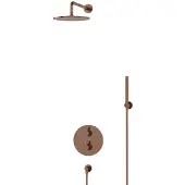 Maxaro Radius Regendouche Inbouw | Glanzend koper 25 cm Regendouche Thermostatisch