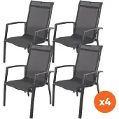 Kettler Set van 4 - Legato Curve aluminium stapelstoel