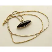 Christian Gouden collier met onyx hanger