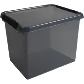 Sunware Comfort line grijs/zwart transparante opbergbox 52 liter