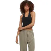 Urban Classics - Basic Neckholder Jersey Crop top - 3XL - Zwart