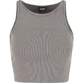 Urban Classics - Washed Rib Jersey Crop top - XXL - Grijs
