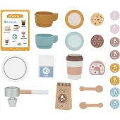 Tooky Toy Wooden Coffee Shop Set 25 Pieces Goud