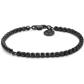 Lucleon Amager | Zwarte Roestvrijstalen Zirkonen Schakelarmband