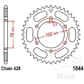 JT Sprockets Jtr184444 Achtertandwiel