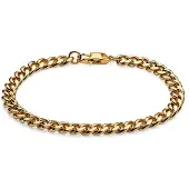 Lucleon 6 mm Goudkleurige Ketting Armband
