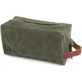Lucleon Olijfkleurige Finch Waxed Canvas Toilettas