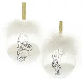 Widdop Winnie de Poeh set van 2 Kerstballen met veer