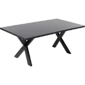 Beliani LISALA - Eettafel - Zwart - 100 x 180 cm - MDF
