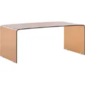 Beliani KENDALL - Salontafel - Bruin - Veiligheidsglas