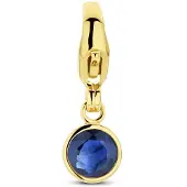 The Jewelry Collection 14K geelgoud slotbedel met geboortesteen saffier september 4028176