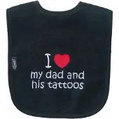 Funnies Zwarte slab met "I love my dad and his tattoos"