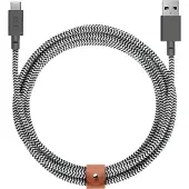 Native Union Belt XL USB-C Naar USB-A 3 Meter Kabel Zebra