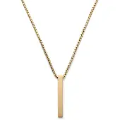 Lucleon Matte goudkleurige roestvrijstalen ketting met staafvormige hanger