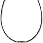 Lucleon Tenvis | 3 mm Goudkleurige Onyx Leren Ketting