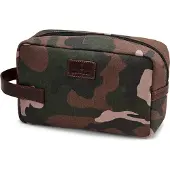Lucleon Camouflage toilettas van canvas en buffelleer met bladpatroon