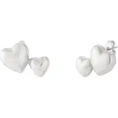 Yehwang Double Heart Studs Zilver