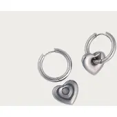 Yehwang Silver Heart - Oorbellen - Stainless Steel