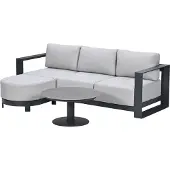 Garden Impressions Malakka loungeset 3-delig chaise longue - donker grijs
