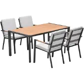 Garden Impressions Kasper tuinset stapelbaar 5-delig - donker grijs - teak look