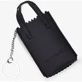 Myomy MY PAPER BAG Miniatuur met sleutelhanger -Pambler black