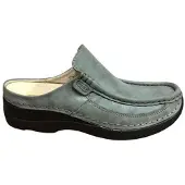 Wolky Instapper Women Roll Slide Fantastic Leather Sage Green-Schoenmaat 40