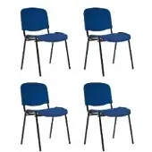 Nowy Styl ISO Plus Bezoekersstoel Stof Optionele armleuning Blauw 110 kg 4 Stuks
