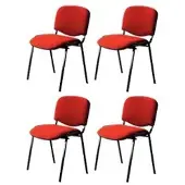 Nowy Styl Bezoekersstoel ISO Plus Stof Rood 4 Stuks