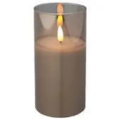 Lumineo Led kaars | 15 cm | (In glas, Timer, Smokey)