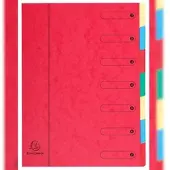 Exacompta 8x Sorteermap Harmonika met uitrekbare rug en elastosluiting - 7 indelingen - Rood - 5107E