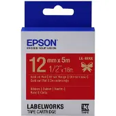 Epson LabelWorks LK-4RKK - Satijn - goud op rood - Rol (1,2 cm x 5 m) 1 cassette(s) linttape - voor LabelWorks Cable and Wiring Kit, LW-1000, 600, 700, K400, Z700, Z710, Z900, Safety Kit