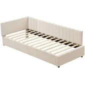 MODFU Gepolsterd bed 160x200 | Velvet | Hydraulische opbergfunctie | Verstelbaar hoofdbord, beige