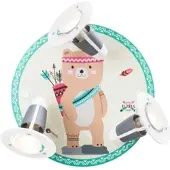 Elobra Wandlamp Little Indians, dimbaar, groen, Kinderkamer, Hout, Wandlamp