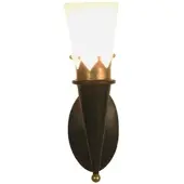 Holländer Wandfakkel CORONA, dimbaar, Woon-/ Eetkamer, metaal, Landelijk, Wandlamp