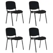 Nowy Styl ISO Plus Bezoekersstoel Stof Optionele armleuning Zwart 110 kg 4 Stuks